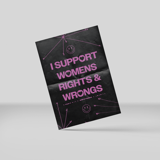 I Support Womens Rights & Wrongs Postcard